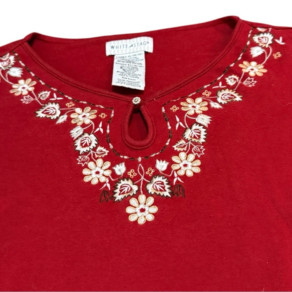 White Stag Red & White Floral Embroidered Maxi Dress - Picture 5 of 8